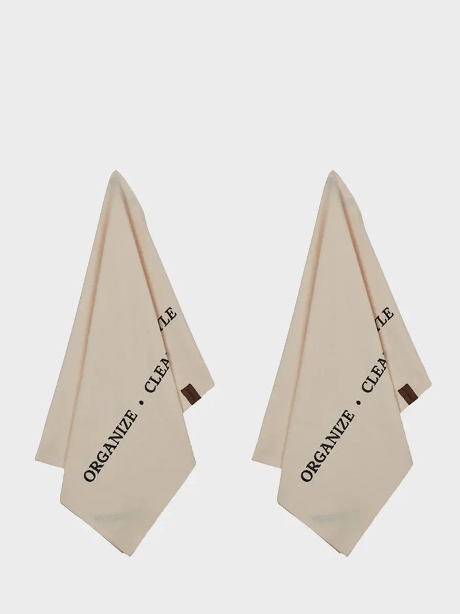 HUMDAKIN Økologiske Viskestykker - 2 stk - Organize, Clean and Style Organic Textiles 029 Shell